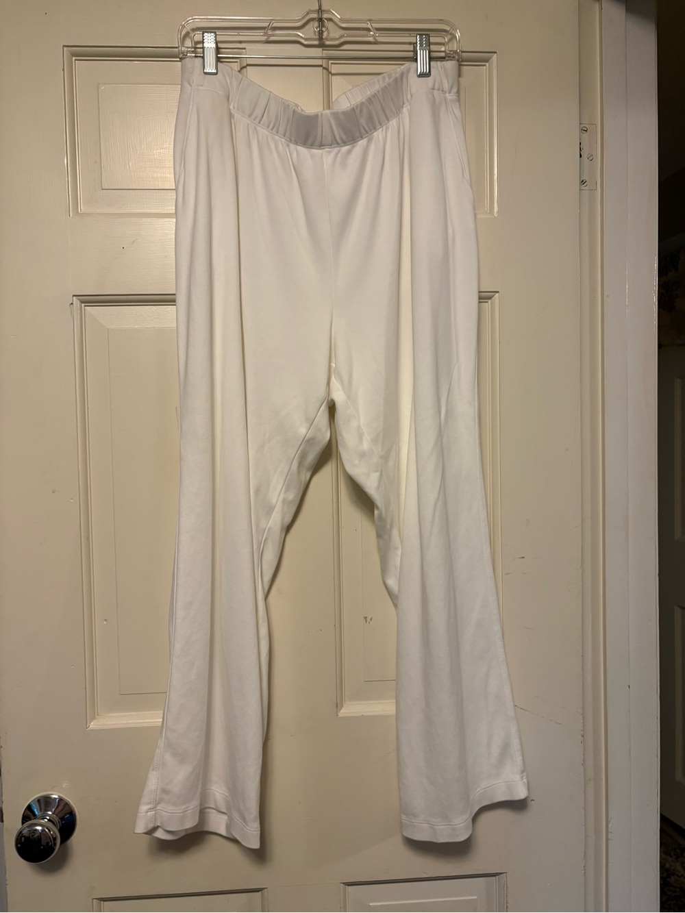 Lands' End White Wide-Leg Pull-On Pants